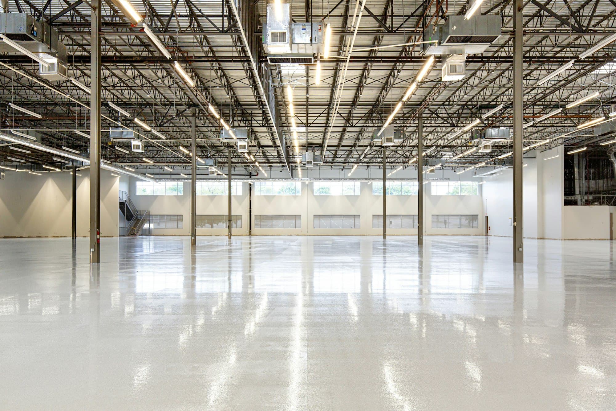 Steel structure erection at an industrial site